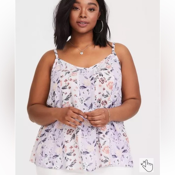 Torrid Sophie - Purple & Pink Floral Challis Swing Cami size medium - Picture 1 of 6
